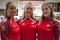 Elin Westvik (trener), Lisa Elvenes (lagleder) og Andrea Elvenes Hammer (trener)