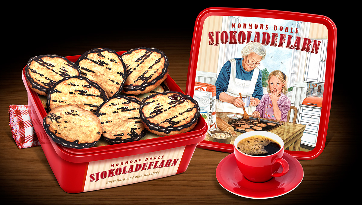 Deilige havreflarn fylt med sjokolade