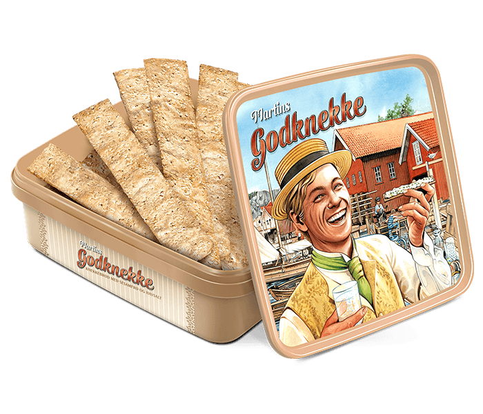 Populære knekkebrød med sesam og havsalt som fungerer like bra til kaffen som til ostebrettet.

Fra og med våren 2025 bruker vi ikke ingredienser med gluten i Martins Godknekke.
